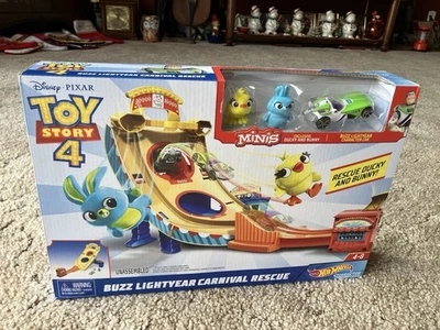 NUEVO Juego Hot Wheels Toy Story 4 BUZZ LIGHTYEAR Carnival Rescue 2018 en muy buena condición Foto 1 de 4
