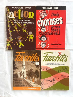 Sinspiration Music Books, Lot of 4, Favorites 6 & 7, Action Songs, Choruses, PB - Image 1 of 4