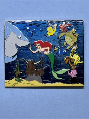 Disney Little Mermaid Meets Finding Nemo Ocean Scene Jumbo LE 500 Pin 56357 - Image 1 of 4