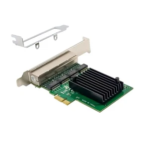 4-Ports RJ45 Gigabit Ethernet PCI-E PCIe X1 Network Adapter Card VLAN Server NIC - Picture 1 of 10