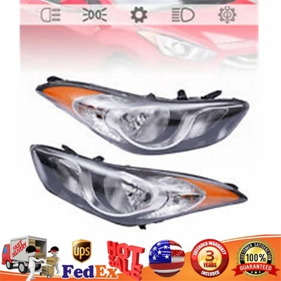A Pair For 2011 2012 2013 Hyundai Elantra Sedan Headlights Left & Right Headlamp Foto 1 de 4