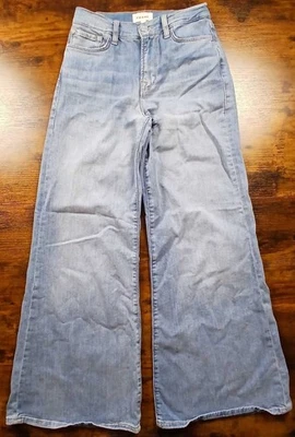 Pantalones de mezclilla de pierna ancha FRAME Le Pixie Palazzo en azul lavado talla 26 Foto 1 de 4