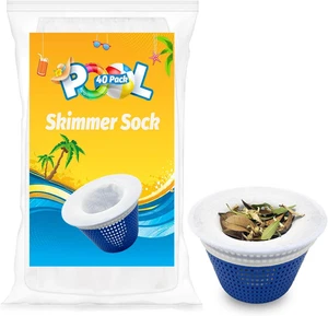 Calze Skimmer Piscina Confezione 40 Fliter Cestello Nuoto Filtro Pulisce Detriti - Foto 1 di 6