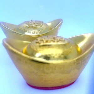 Chinesische Goldbarren "Sycess" Reichtumssymbol 2 Stück - Bild 1 von 15