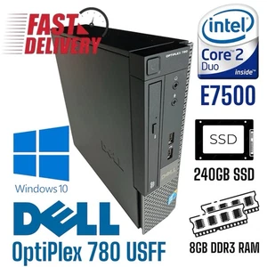Dell Optiplex 780 USFF Core 2 Duo E7500 2.93Ghz 8GB RAM 240GB SSD WINDOWS 10 Pro - Picture 1 of 12