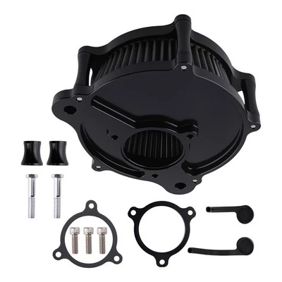 Sistema de purificador de aire Billet para Harley Road King Street Glide 2017+ negro Foto 1 de 4