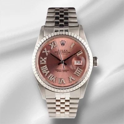 Rolex 36mm Datejust relógio com mostrador de diamante romano Jubileu girado no motor - Imagem 1 de 4