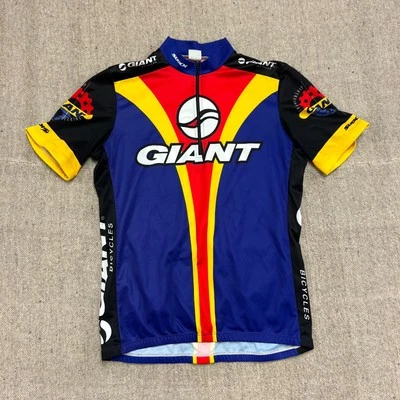 Camiseta deportiva de ciclismo gigante vintage para hombre mediana negra años 90 1/4 cremallera EE. UU. Foto 1 de 4