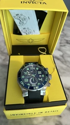 Reloj Invicta Hombre 50mm Pro Diver Azul Cronógrafo Banda Poli 17813 Foto 1 de 4