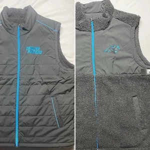 NFL Apparel NEW Men’s 3XL Carolina Panthers Full Zip Reversible Vest Jacket NWT - Picture 1 of 10