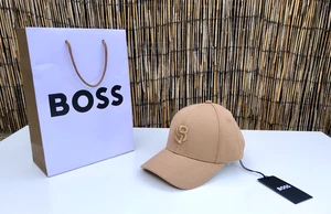 BOSS Ari-B-Iconic BROWN BEIGE Cap With Double B Monogram (HUGO BOSS) BNWT + BAG - Picture 1 of 19