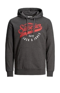 Jack and Jones Men's Hooded Pullover Sweatshirts Blue Warm Long Sleeve Size S - Picture 1 of 23