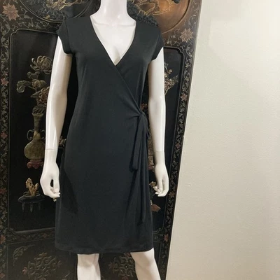 Vestido envolvente negro vintage The Limited, minimalismo años 90, talla pequeña Foto 1 de 4