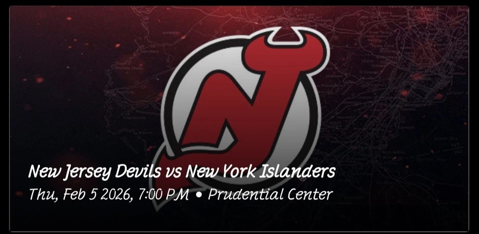 2 NJ Devils Vs New York Islanders Tickets  2/5/26 Sec 132 Row 1 - Image 1 of 1