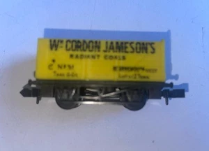 Trix N Gauge 7 Plank Open Wagon for Wm Corden JAMESONS Yellow Unboxed But MINT - Picture 1 of 3