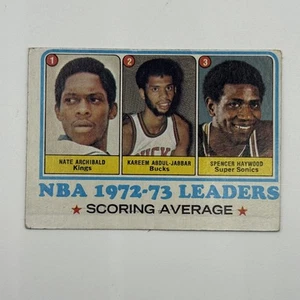 1973-74 Topps #154 1972-73 NBA Scoring Average Leaders JABBAR VG - Picture 1 of 2