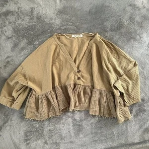 Free People We The Free Dallas Henley Rüschen Top Oversized SMALL Shirt - Bild 1 von 7