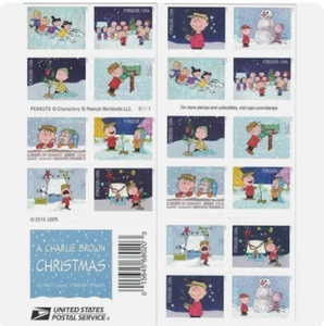 USPS BLATT 20 BRIEFMARKEN 1. KLASSE FÜR IMMER A CHARLIE BROWN WEIHNACHTEN SCOTT #5021-5030 - Bild 1 von 3