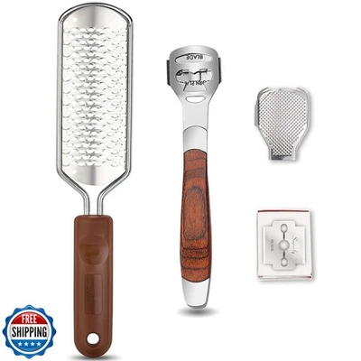 Colossal Foot Rasp and Wood Handle Callus Shaver (10 Replacement and 1 File F - Image 1 of 4