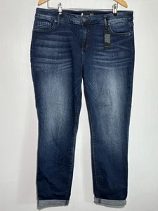 KUT from Kloth Jeans Womens 14 Blue Catherine Slouchy Boyfriend Stretch New - Picture 1 of 14
