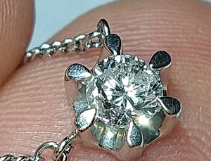 Collar de diamantes de platino macizo de 0,54 quilates 4,26 gramos 16,25" - Imagen 1 de 24