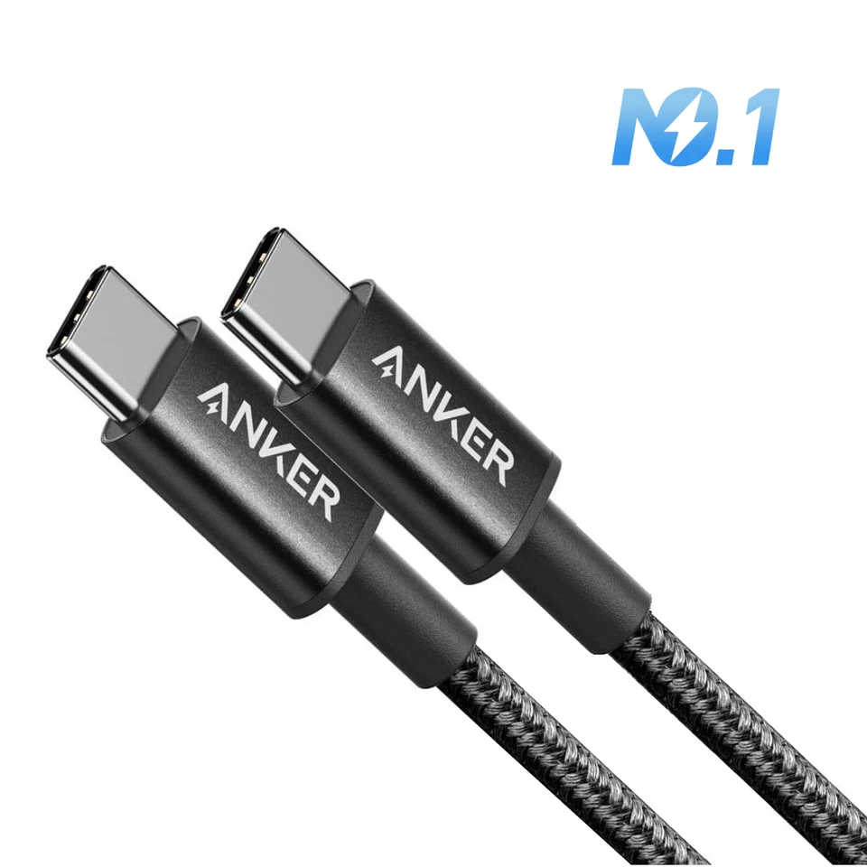 Anker Braided Nylon USB-C to USB-C Cable | Black | 60W | 6FT(180cm) |  PD | FAST - Image 1 of 4