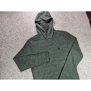 Spyder Active Herren Medium ProWEB leichter Performance Hoodie grün meliert - Bild 1 von 9
