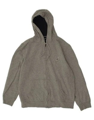 NAUTICA Mens Zip Hoodie Sweater Large Grey Cotton CD92 - Image 1 of 3