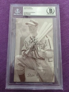 Stan Musial 1947-66 Exhibits Autographed Signed Beckett BAS On Card Auto - Picture 1 of 5