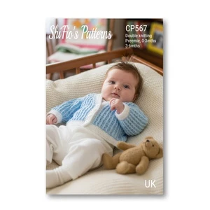Crochet Pattern for Baby Cardigan - 3 sizes - preemie to 6mths - CP567 - Picture 1 of 7