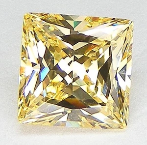 10 PCS. TOP QUALITY 6A++ PRINCESS 9x9 MM. YELLOW CANARY CUBIC ZIRCONIA CZ - Picture 1 of 2