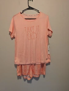 Rae Dunn Cozy Pointelle Womens Lounge Pajama Set "Take It Easy" Medium - Picture 1 of 8