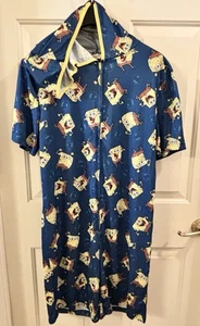 Nickelodeon SPONGEBOB ZipUp Hooded Pajamas One-Pc Shorts Union Suit MEDIUM ADULT - Picture 1 of 5