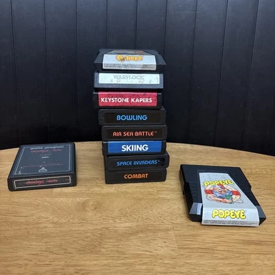 Lot of 10 Atari Games - Qbert - Combat - Warplock - Air Sea Battle - & More - Image 1 of 4