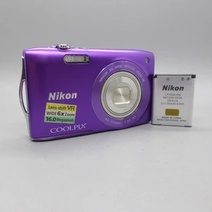 Nikon Digital Camera Coolpix S3300 16.0MP Purple Tested - Picture 1 of 8