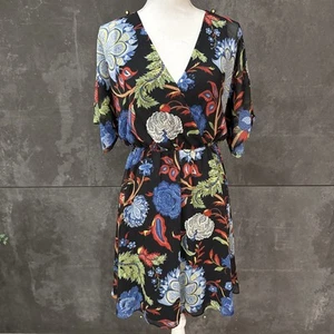 Alice + Olivia Cay Alder Floral Batwing Dolman Sleeves Mini Dress Size 4 - Picture 1 of 18