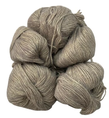 5-Mohair Yarn Balls Gray & Gold Shimmer Sparkle 25g Each - Image 1 of 2