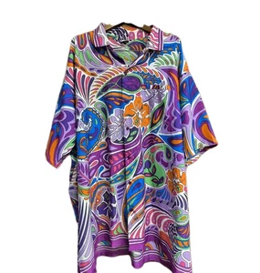 Camisa Hawaiana Flores Tropicales Mangas Cortas Talla 4X Happy Bay Grande  - Imagen 1 de 6