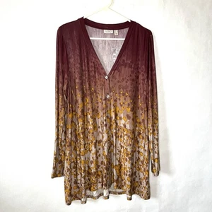LOGO Lori Goldstein Tunika Strickjacke mit Knopfleiste Damen Größe M Animalprint Taschen - Bild 1 von 11