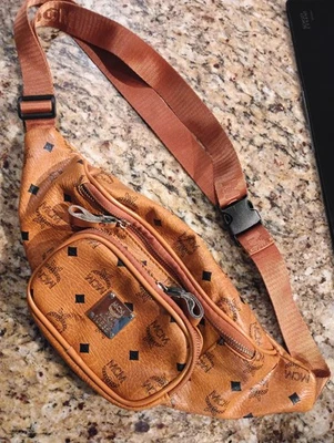 Authentic MCM Fursten Belt Bag/Fanny Pack in Visetos Medium Size Cognac Color - Image 1 of 3