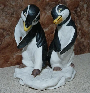 Vintage Franklin Mint handbemalte "WUV" Love 5" Pinguine Porzellan Figur - Bild 1 von 7