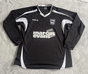 Ipswich Town Football Shirt Long Sleeve Away Kit Black 2010 2011 Mitre Size 2xl - Picture 1 of 8