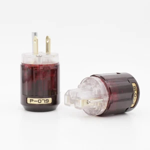 Gold Plated P079E US Schuko Power Plug +C079 IEC Connector for HIFI Power Cable - Picture 1 of 4