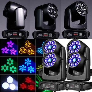 1/2/4pcs 200W 7LED Moving Head Light 3Prism 8Gobo RGBW DMX Beam DJ Stage Lights - Picture 1 of 16