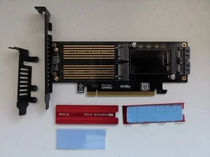 Tarjeta expansión PCI-E 3 express JEYI NVME+AHCI mSATA SSD x16 M.2 SK-16 - Zdjęcie 1 z 9
