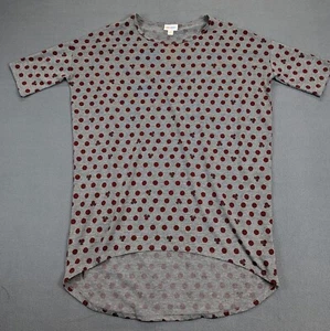 LuLaRoe Woman’s Classic T Size XXS Disney Gray Dark Red Dots. Pre Owned - Picture 1 of 5