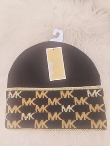 NWT Michael kors Women Beanie Black And Gold - Picture 1 of 3