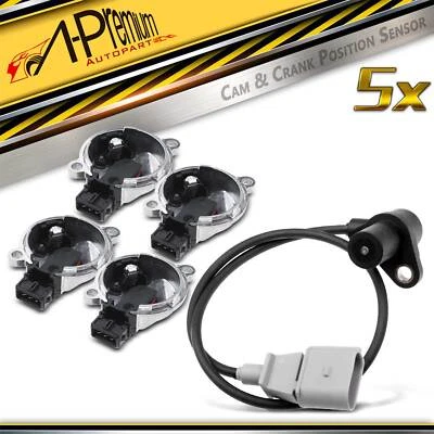 4x Árbol de levas y 1x Sensor de posición del cigüeñal para Audi A6 Quattro 01-04 S6 S8 4,2 L Foto 1 de 4