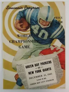 31 de diciembre de 1961 NFL Championship Game Program Packers vs. Giants - Imagen 1 de 4