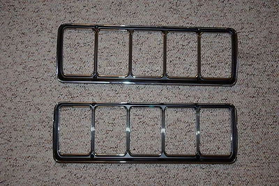 Fits 1971 Plymouth Satellite Chrome & Black Tail Light Lens Bezels 71 GTX - Image 1 of 4